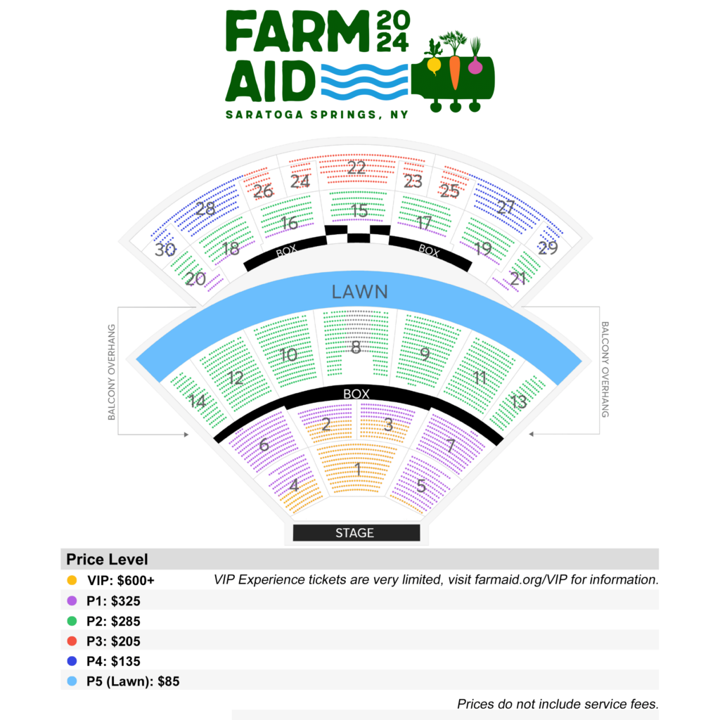 Farm Aid 2024 Seating Map